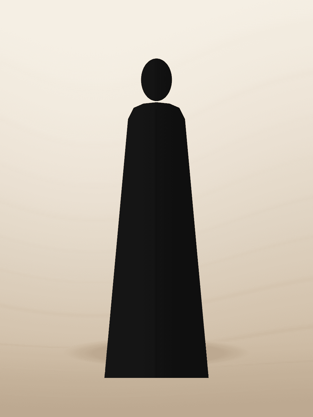 The Amara Abaya in Obsidian, full-length front view